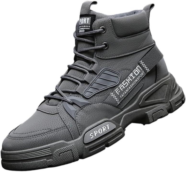 

Мужские высокие ботинки для отдыха на свежем воздухе - рабочая обувь, для альпинизма, противоскользящие и прочные Fmshi, серый