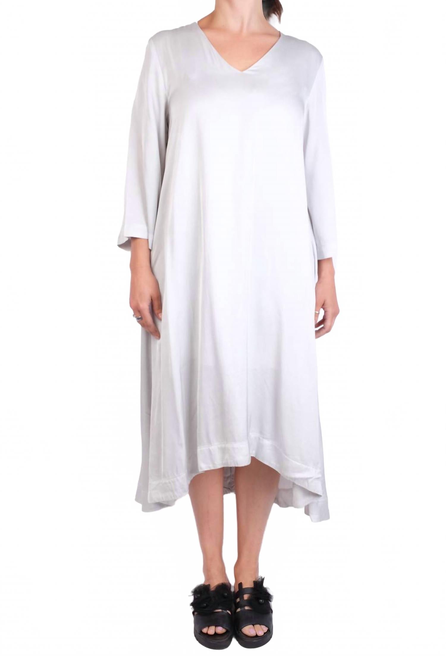 

V-образный вырез платье миди с рукавом три четверти в ледяном цвете Baci, Ice