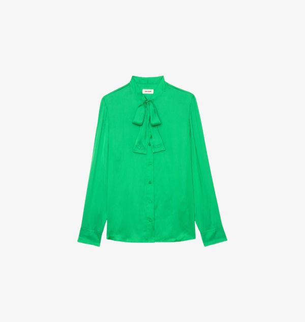 

Атласная блузка с завязками на шее Tulba Zadig&Voltaire, цвет gazon