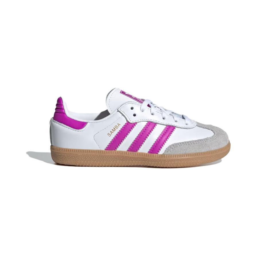 Adidas Originals Детские кроссовки для скейтбординга SAMBA OG Low Top, белые, фиолетовые, серые, для детей от 3 до 7 лет — фото 2
