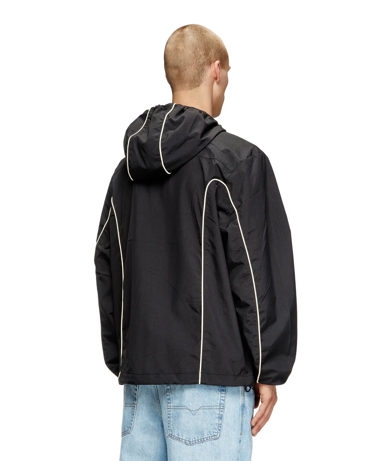 Куртка-ветровка мужская с капюшоном Cordura nylon, черная — фото 3