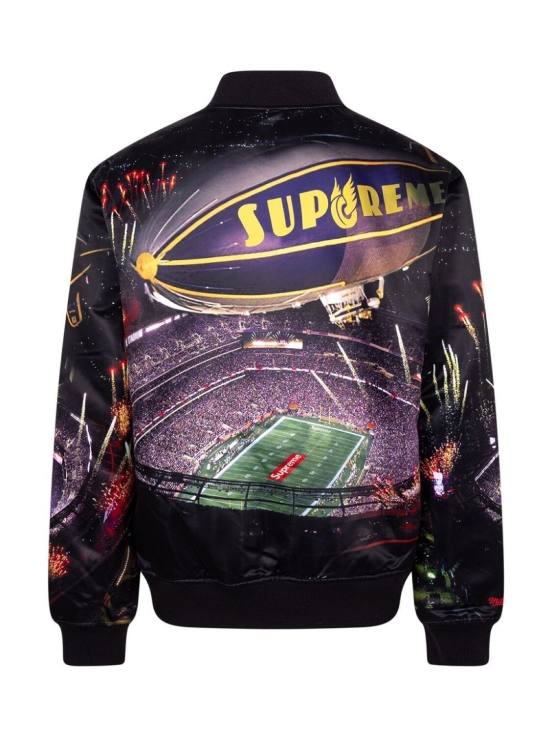 Supreme бомбер из коллаборации с Mitchell & Ness Stadium, фиолетовый — фото 3