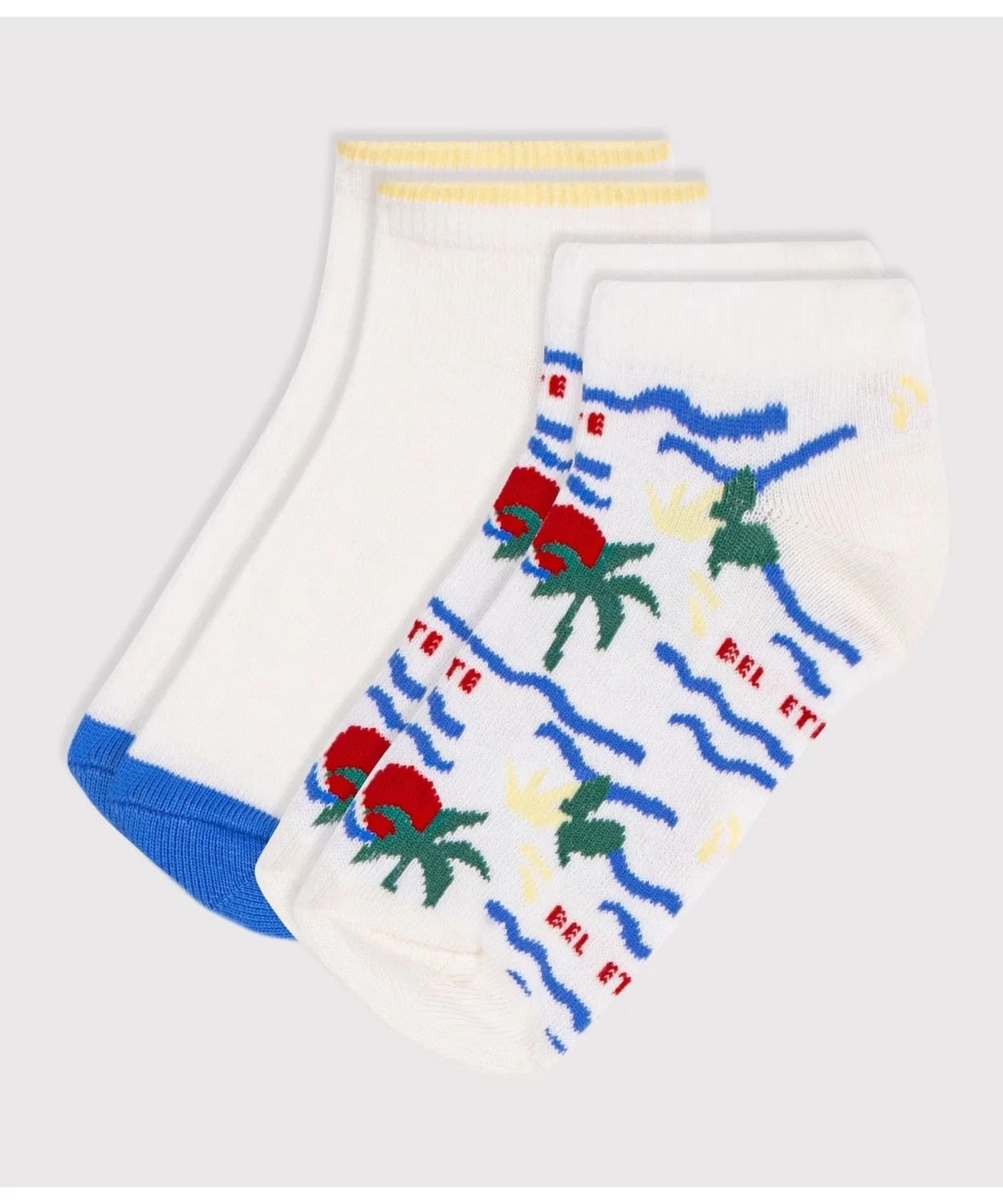 Детские носки с принтом, комплект из 2 пар PETIT BATEAU, Разноцветный