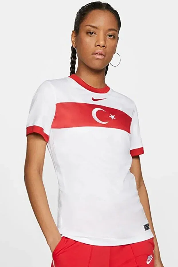 Женская футболка с вышивкой Classic Moon Star Turkey National Team Jersey Top Nike, White-Red
