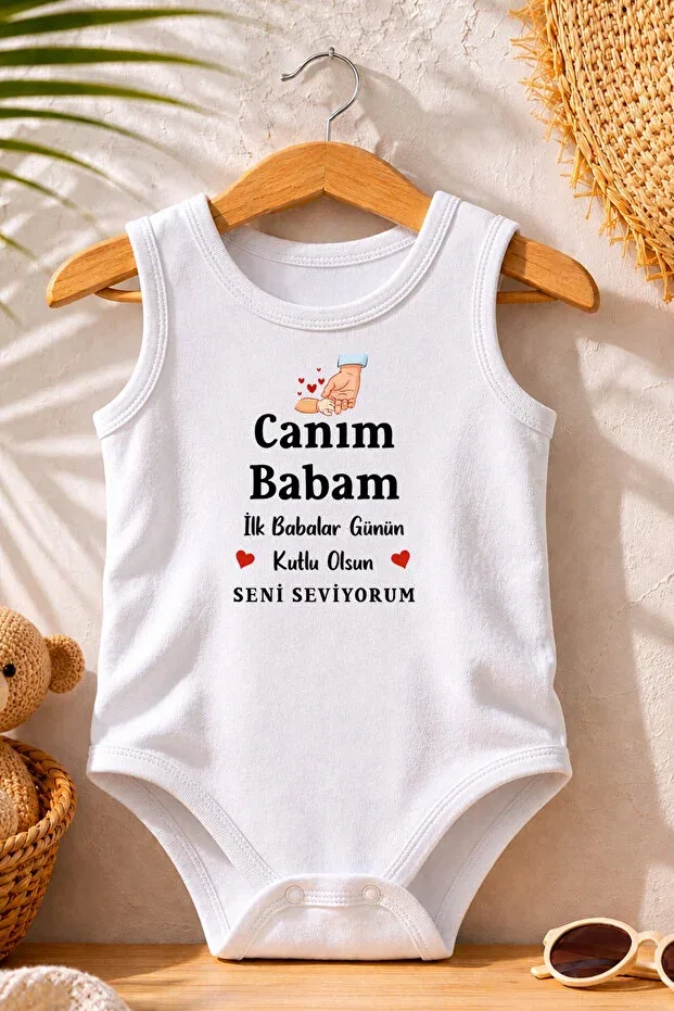 Детское боди без рукавов My Dear Dad Pamuk Saray, Off White