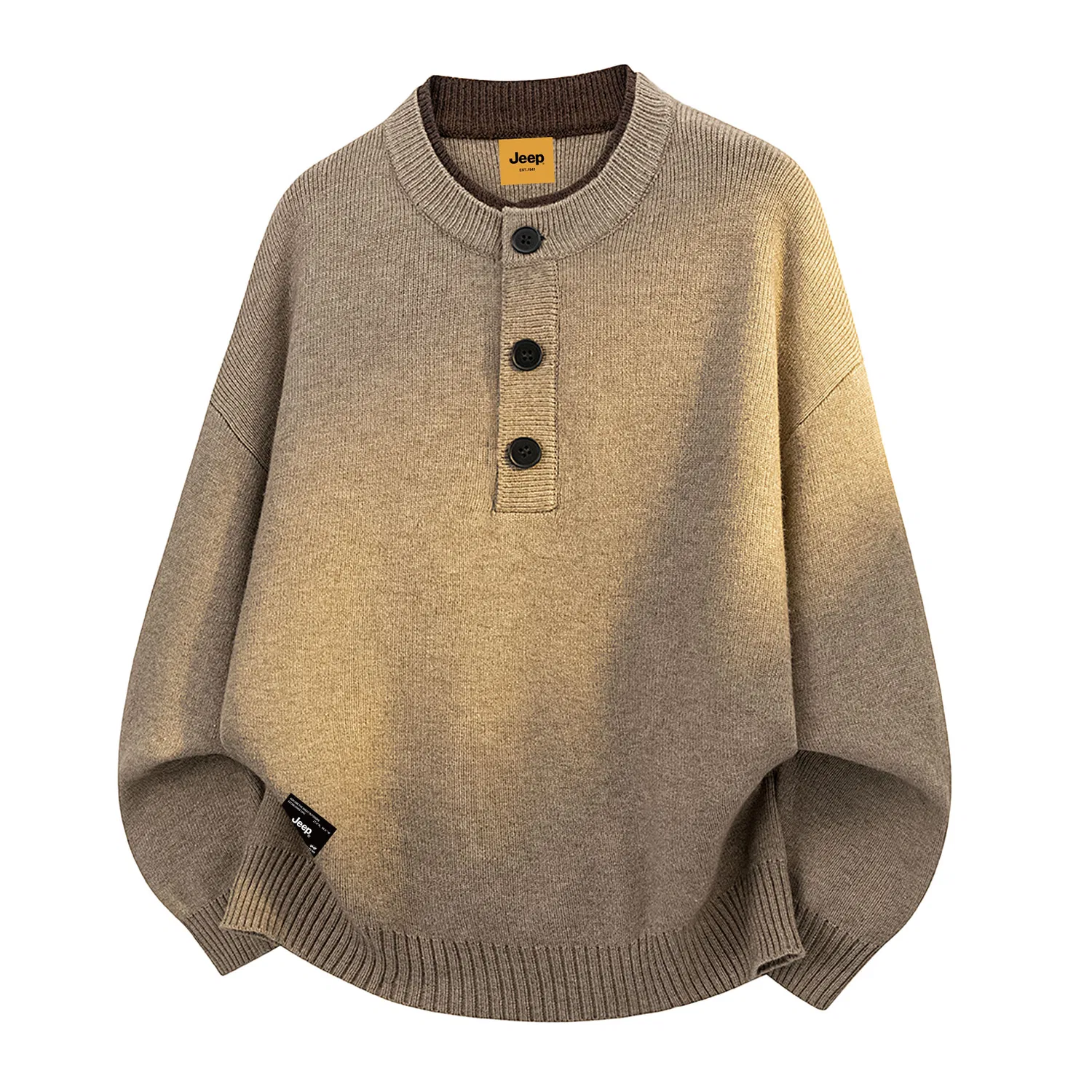 Детский свитер с круглым вырезом, прямой крой, Jeep Leisure Collection, Coffee
