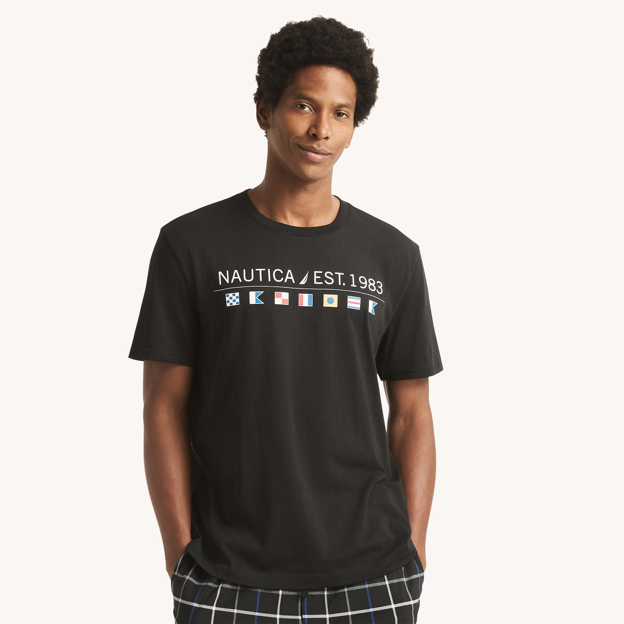 

Футболка для сна с логотипом Nautica Mens, цвет true black