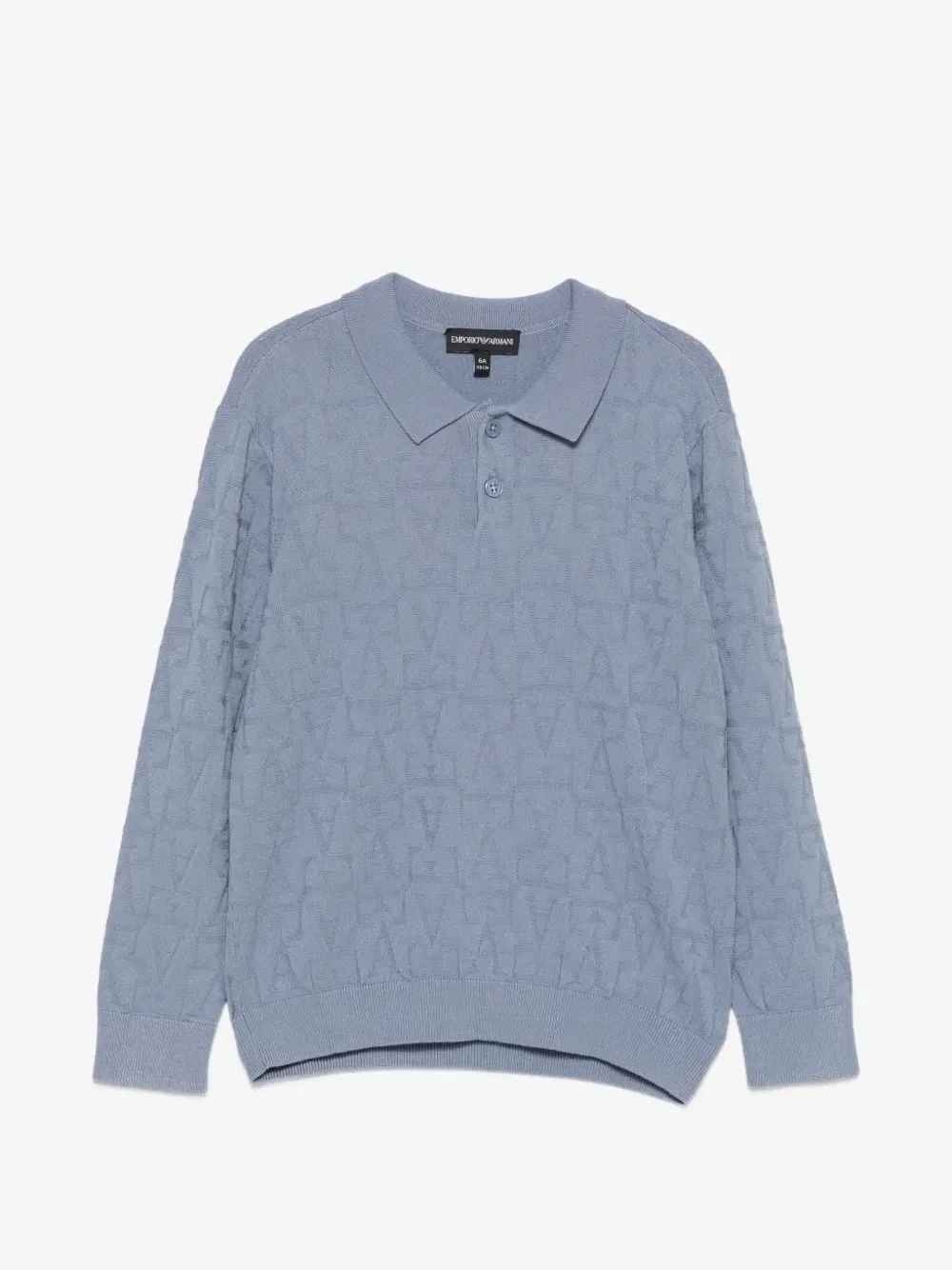 Поло с жаккардовым логотипом Emporio Armani Kids, синий