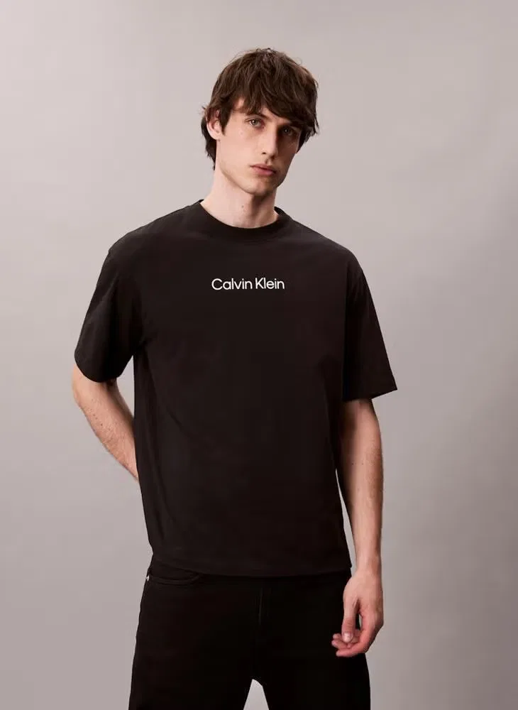Футболка с коротким рукавом с логотипом Calvin Klein, черный — фото 2