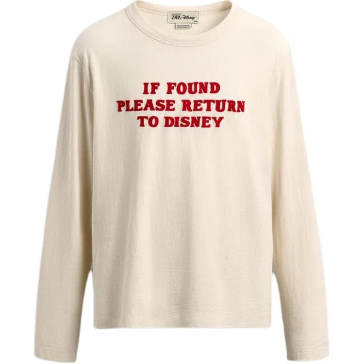 Мужская футболка с принтом x Disney Harry Lambert FW25, ZARA, Raw White