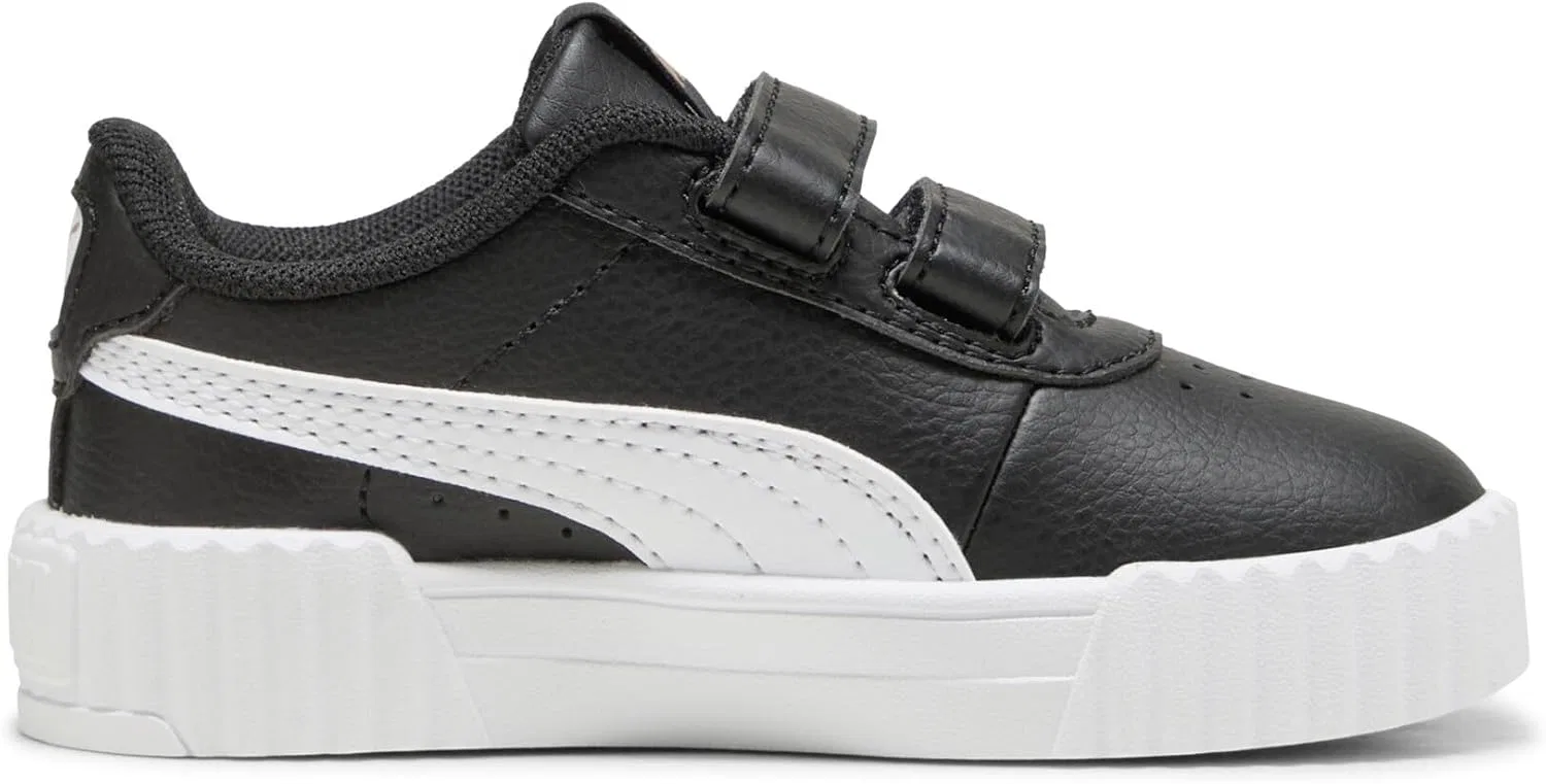 Детские кроссовки для девочек Carina 3.0 V PUMA, Puma Black-Puma White-Puma Gold — фото 4