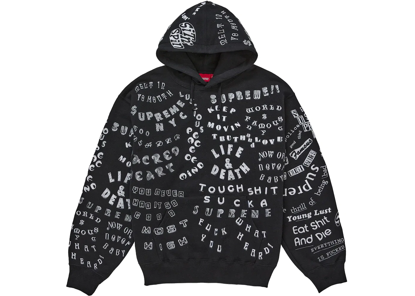 Мужской худи с принтом Too Deadly Supreme, Black