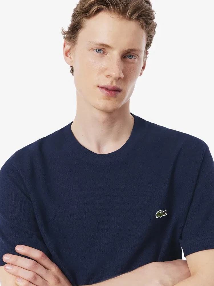 Футболка с коротким рукавом из льняной смеси LACOSTE, Navy — фото 2