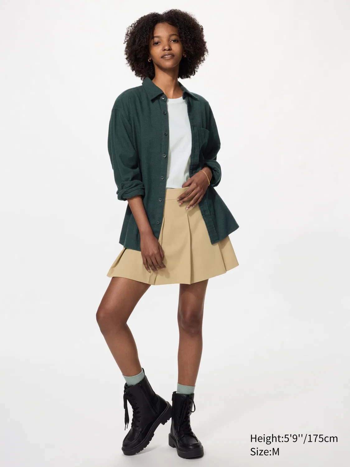 Рубашка Uniqlo, фланелевая, меланж, бордовый — фото 4