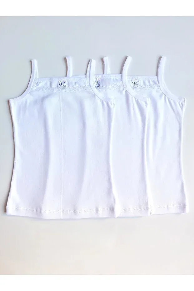 Детское для девочек хлопковое комплект маек Çebikids, White