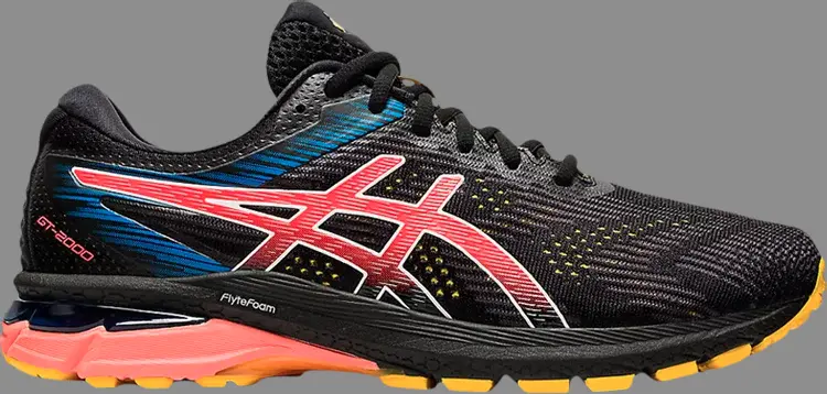 

Кроссовки gt 2000 8 trail wide 'black sunrise red' Asics, черный