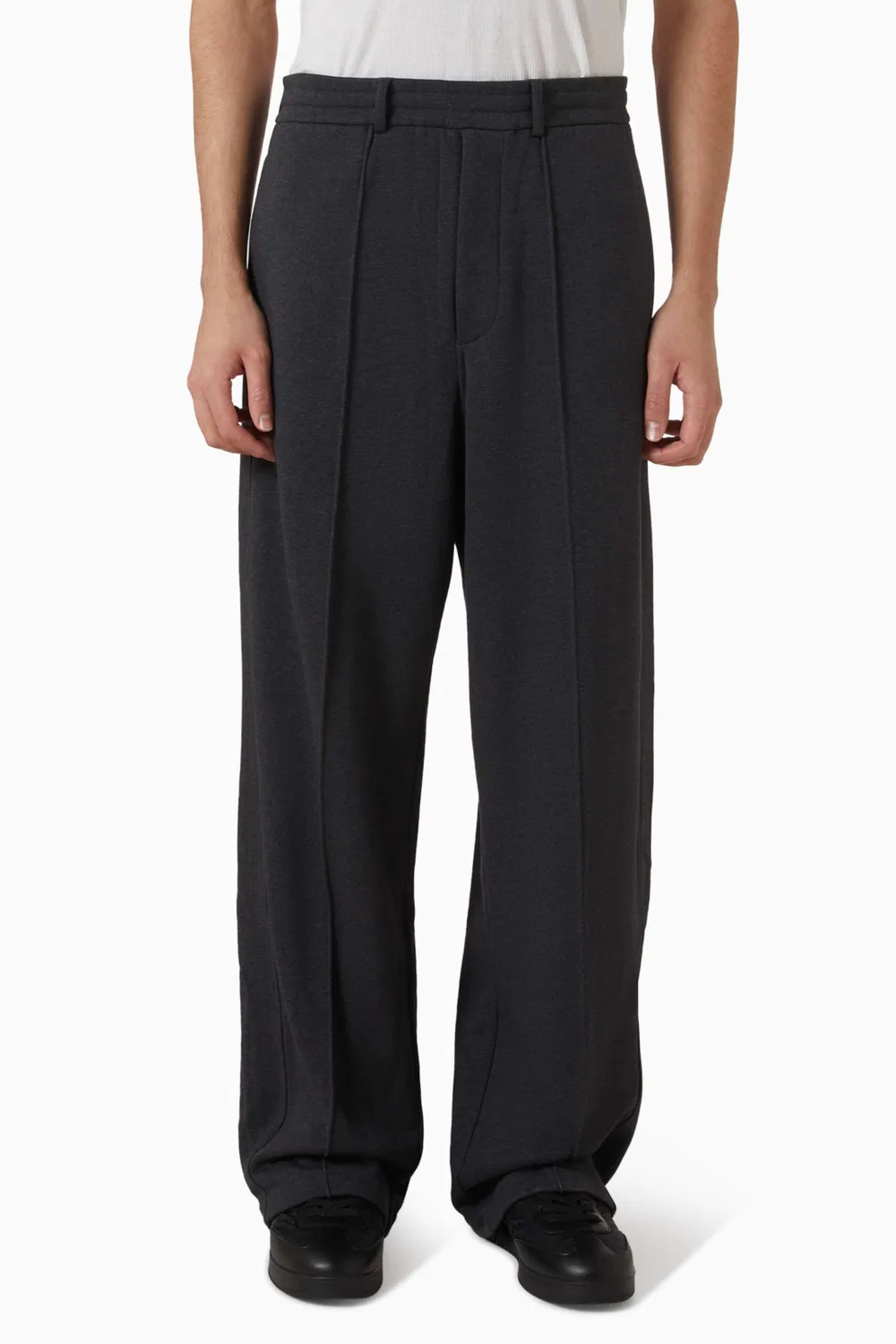 Брюки прямые хлопковые Emporio Armani, серый