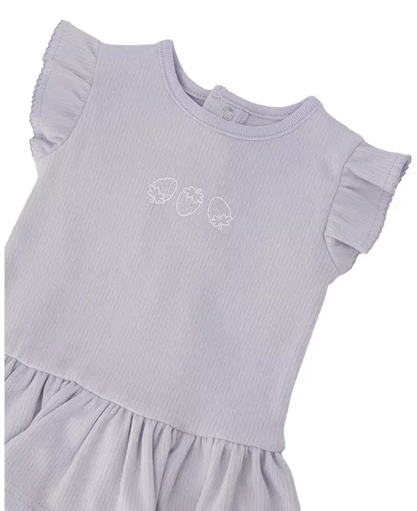 Детский ромпер из хлопкового ребристого джерси с оборкой Newborn Deux Par Deux, Lilac — фото 3