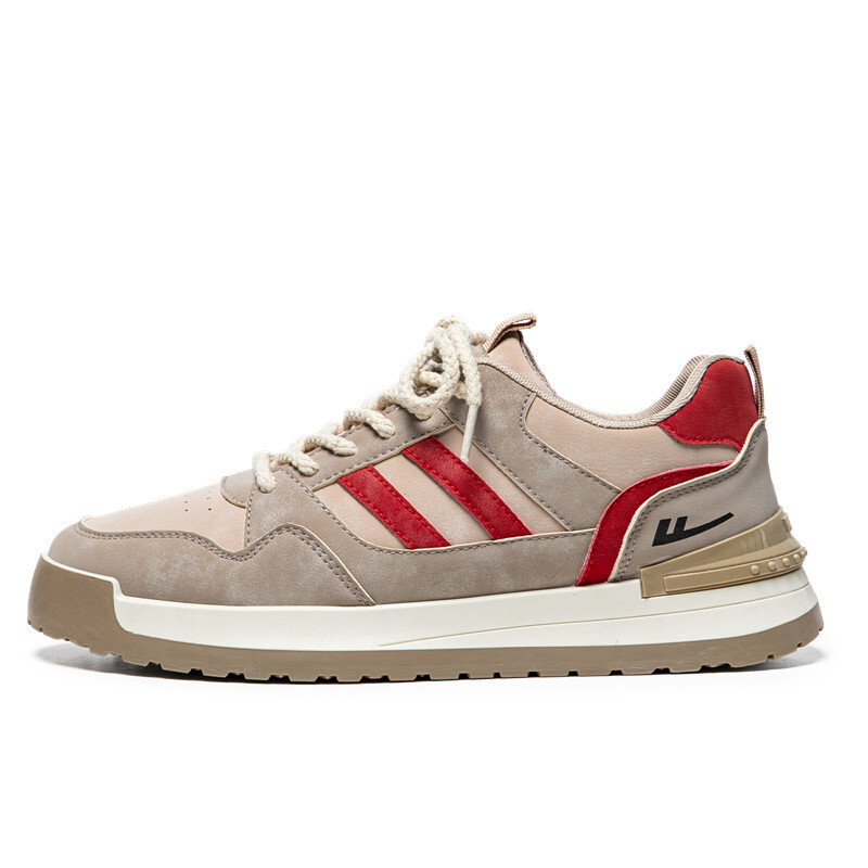 

Кроссовки WARRIOR Skateboarding Shoes Men Low-top Rice/brown/red, бежевый/коричнево-красный
