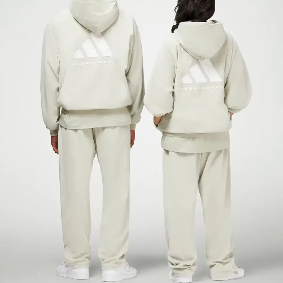 Худи с капюшоном из велюра Adidas, зеленый — фото 4
