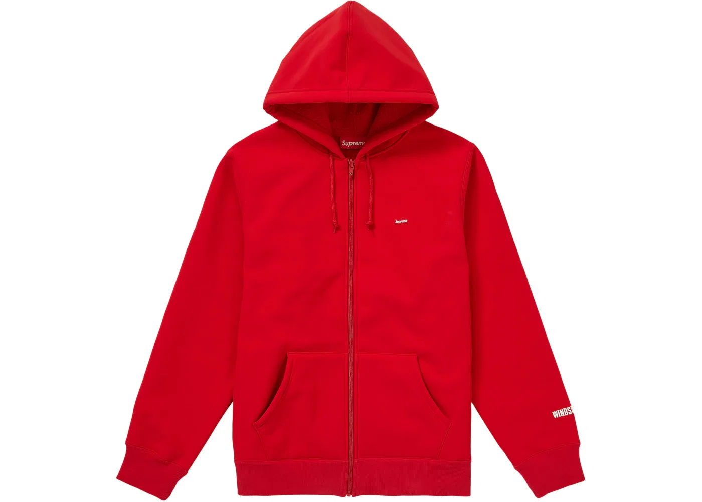 Мужская худи с капюшоном на молнии Supreme WINDSTOPPER Hooded Sweatshirt (FW19), Red