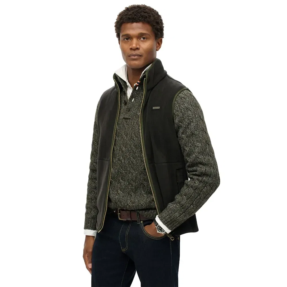 Жилет флисовый Estate Superdry, черный