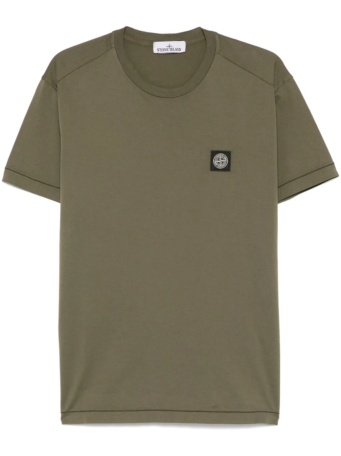 Stone Island Футболка из 100% Хлопка Зеленого Цвета
