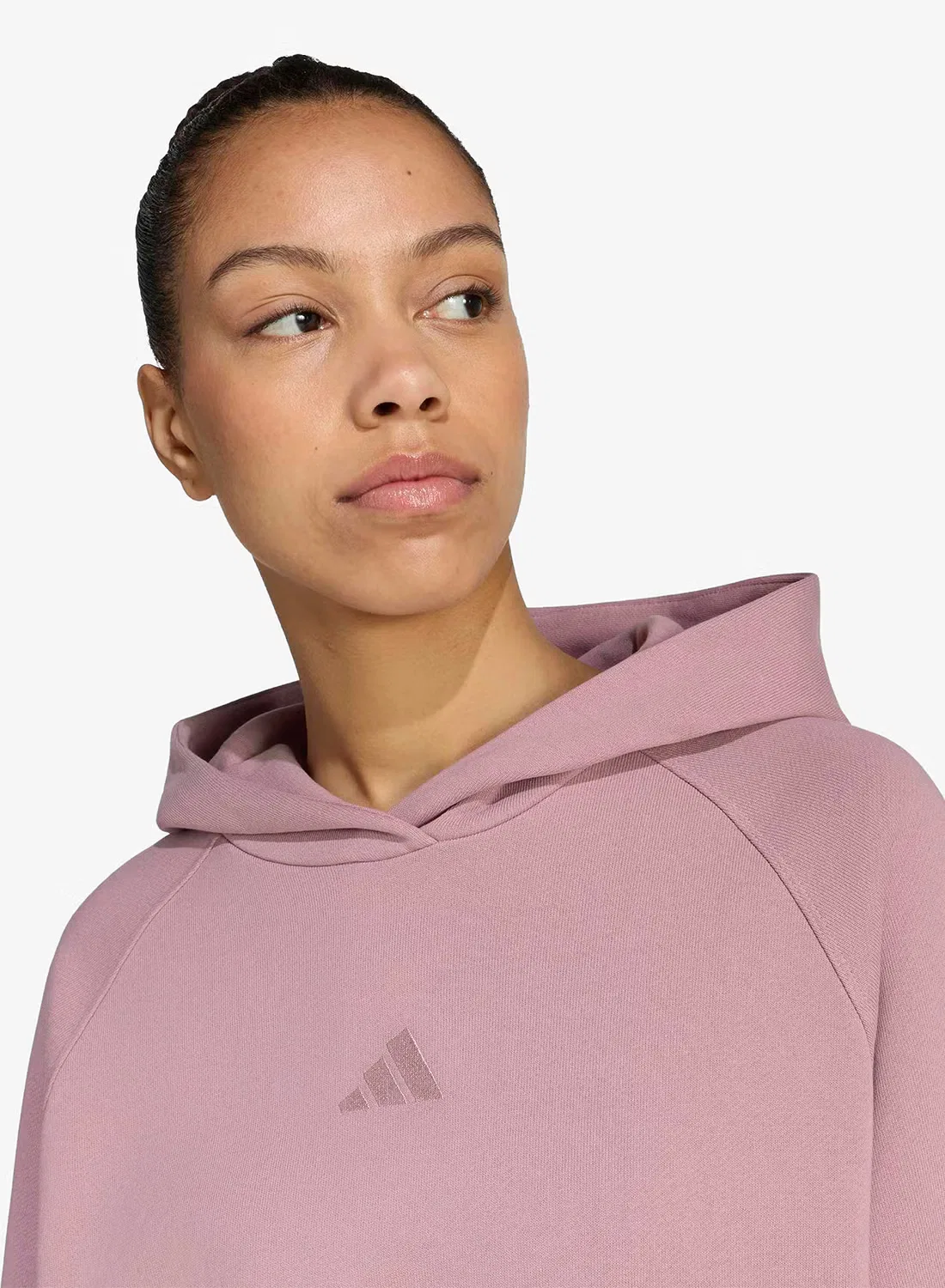 Худи свободного кроя 3-Stripes Adidas, маджента — фото 3
