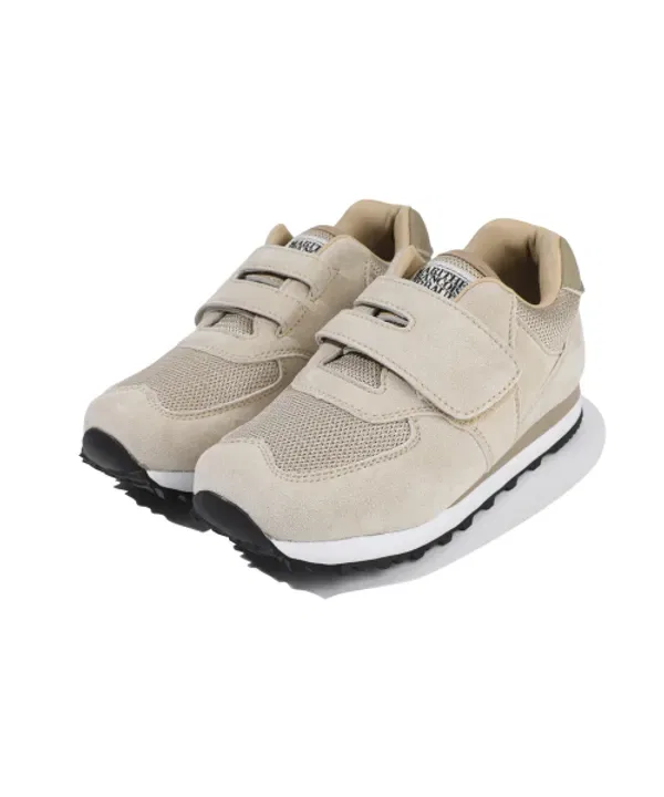 Кроссовки на липучке с замшевым верхом, Kids velcro suede sneakers MARITHÉ, светло-бежевый — фото 2
