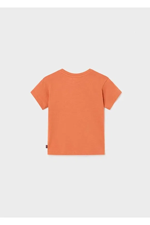 Детская футболка для мальчиков хлопковая с принтом Mayoral, Orange — фото 2
