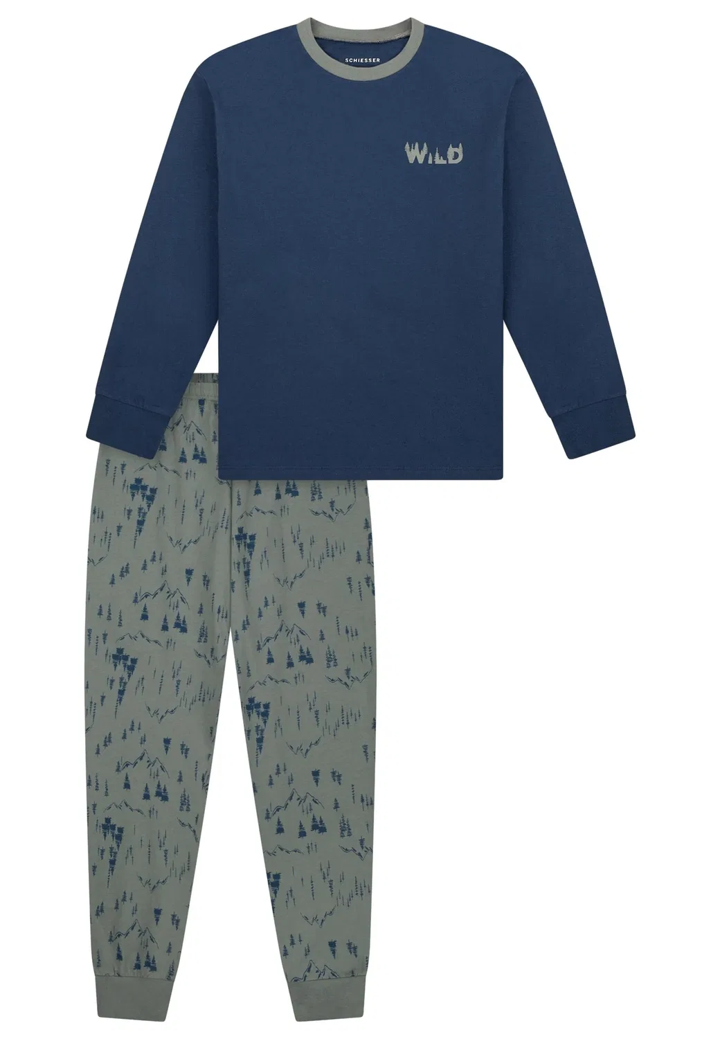 Пижама хлопковая Comfort Cotton Schiesser, шалфейный