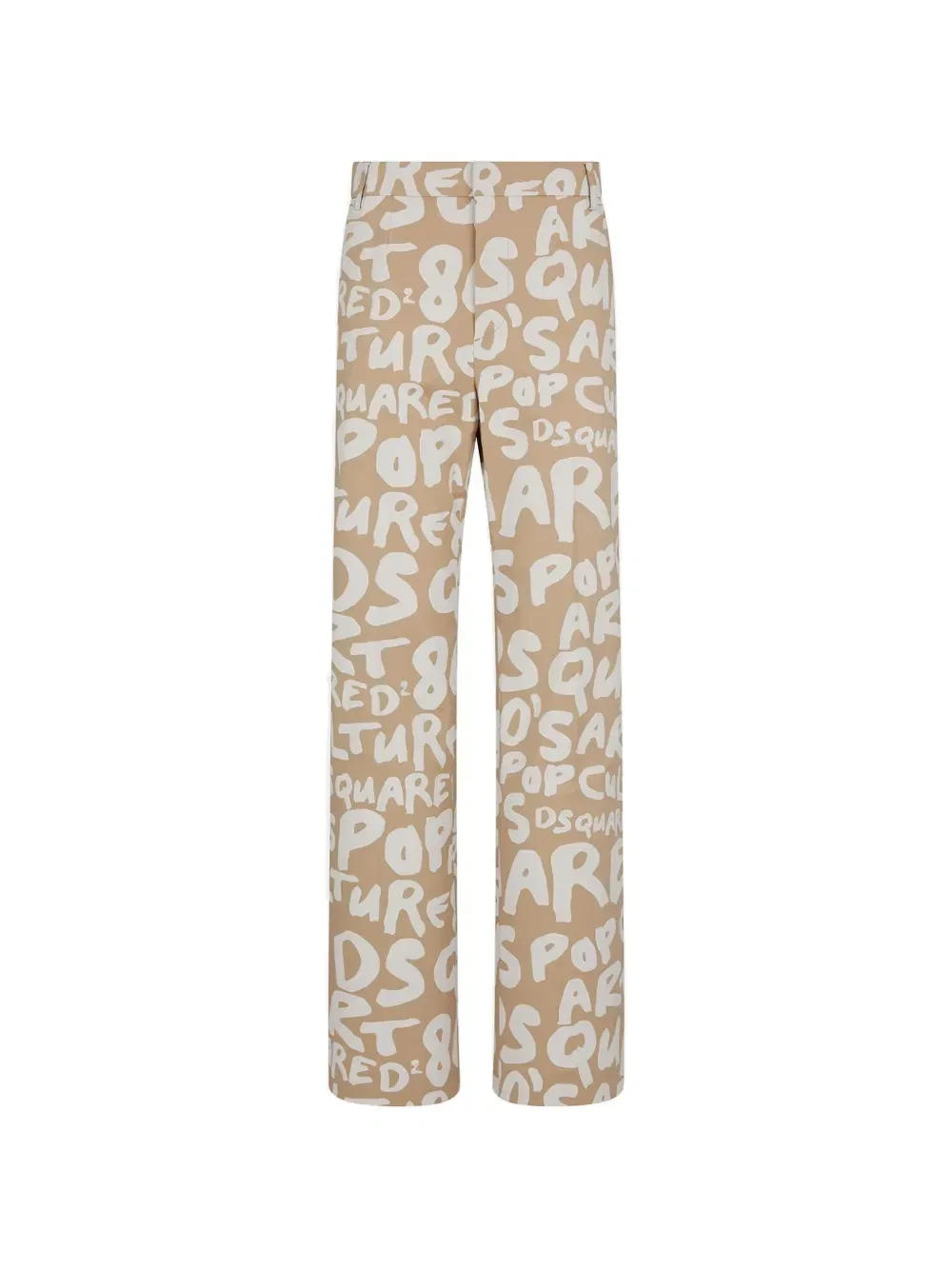 Прямые брюки D2 Pop 80's Roadie с логопринтом Dsquared2, бежевый