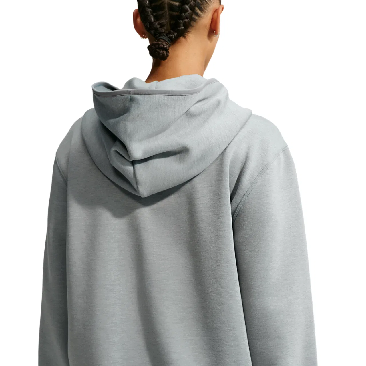 Женское худи на молнии с влагоотводящей технологией Dri-FIT Studio Fleece Sport Full Zip Hoodie Nike, Heather/Smoke Grey/White — фото 2