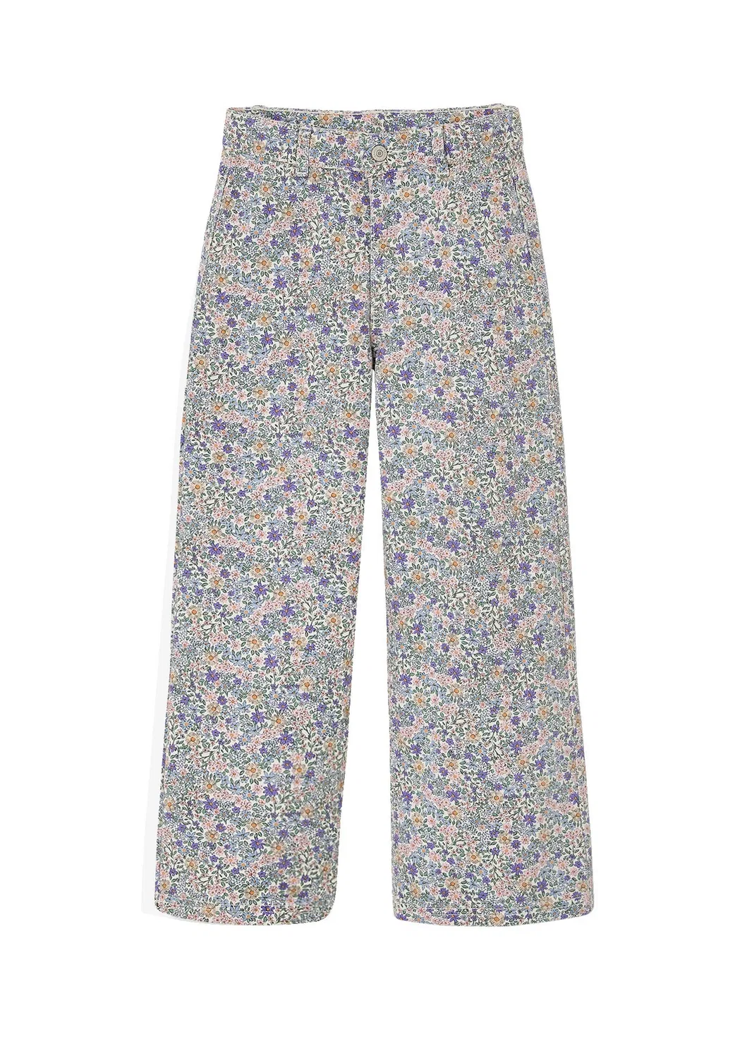 Weite Homme mädchen mit Blumenprint, Bundweite Verstellbar - джинсы свободного кроя Vertbaudet, Lila