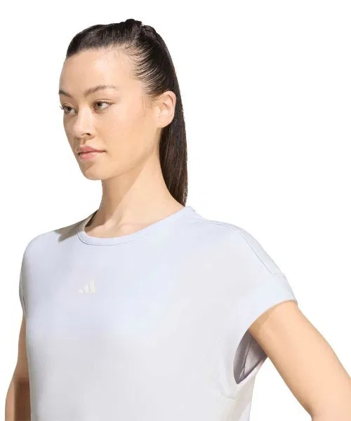 Женская футболка с коротким рукавом свободного кроя Adidas Training French Sleeve, Lilac — фото 4