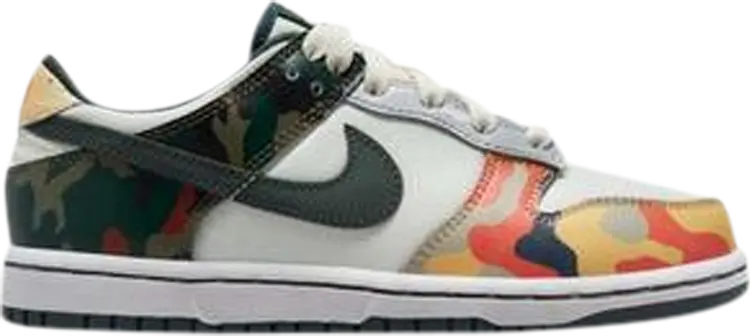 

Кроссовки Nike Dunk Low SE PS 'Sail Multi-Camo', многоцветный