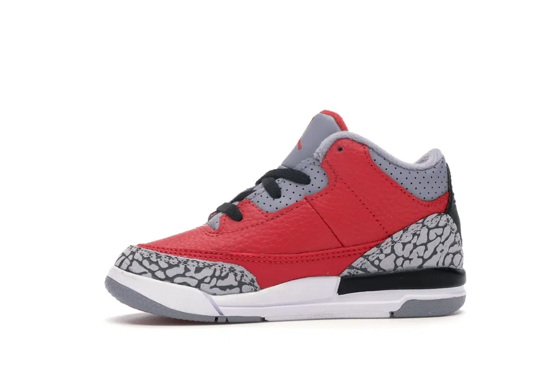 Детские кроссовки Lifestyle с классическим дизайном Jordan 3 Retro Jordan, Fire Red/Fire Red-Cement Grey-Black — фото 3