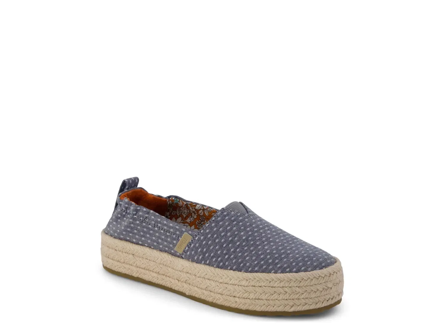Слипоны на платформе Valencia, TOMS, синий