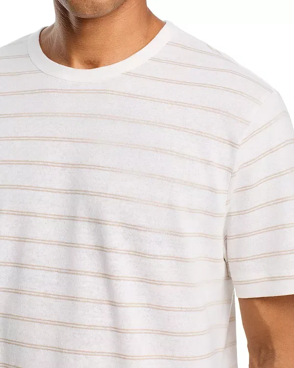 Мужская футболка с принтом H-Taut stripe crewneck t-shirt Boss, Natural — фото 4