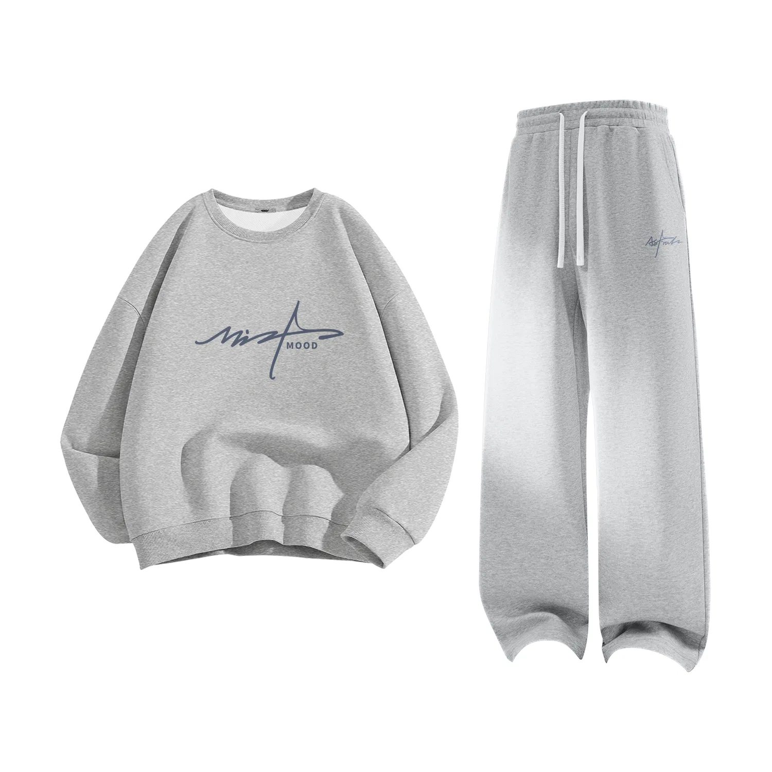 Детский комплект свитшотов Мужской/Женский MINISO, White, Heather Gray — фото 3