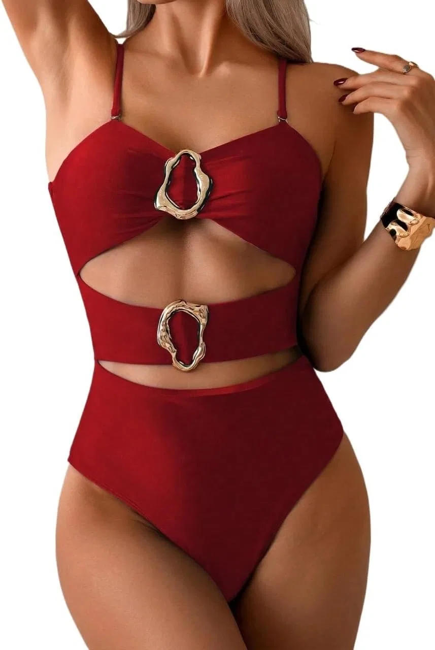 Женский монокини с вырезами Elegant, Red
