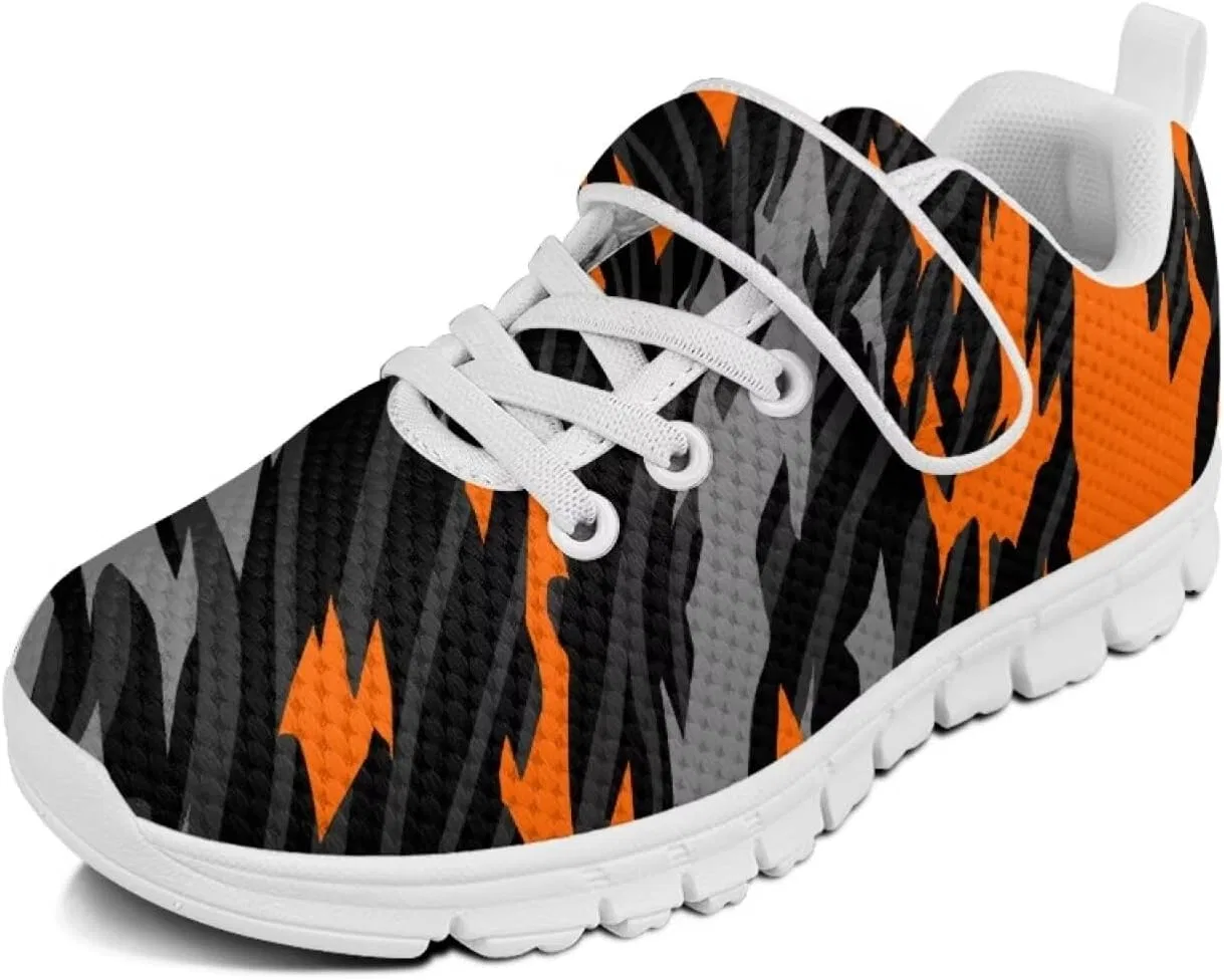 Детские кроссовки с принтом коровы Howilath, Orange Camo