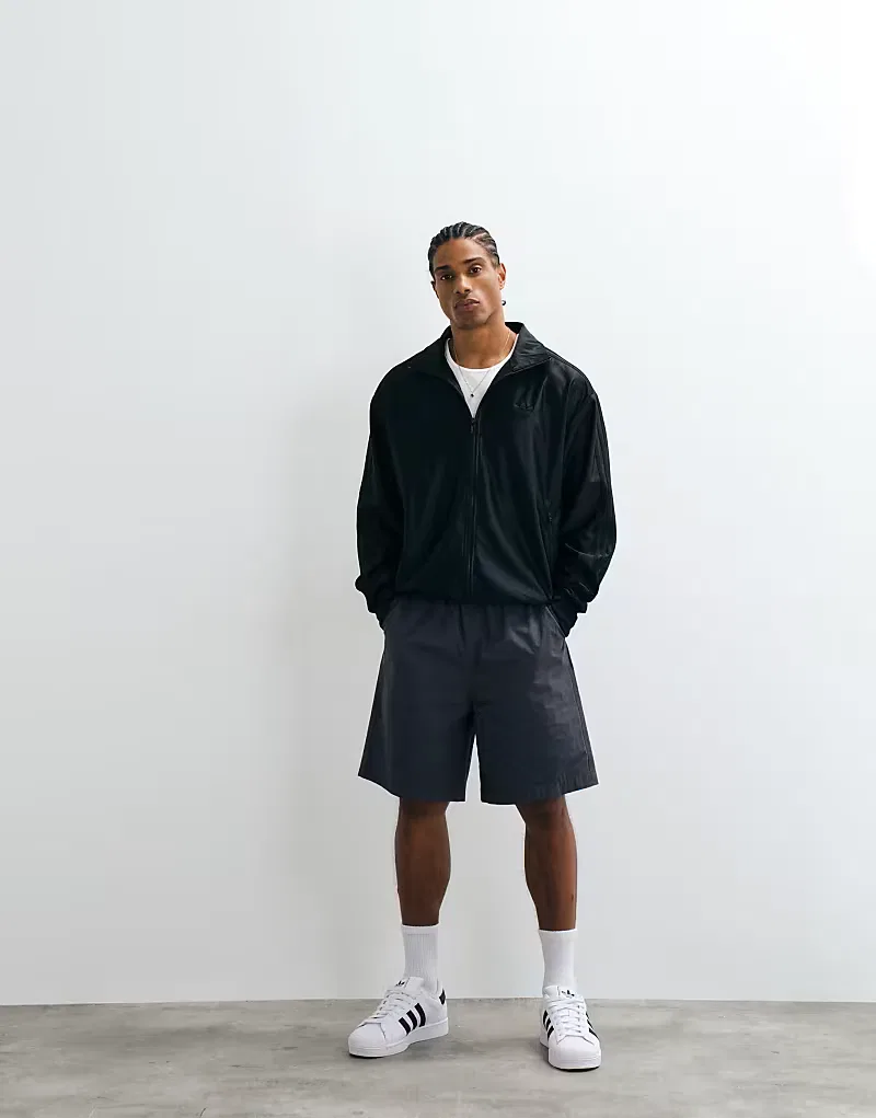 Куртка спортивная Firebird металлик Adidas Originals, черный — фото 3