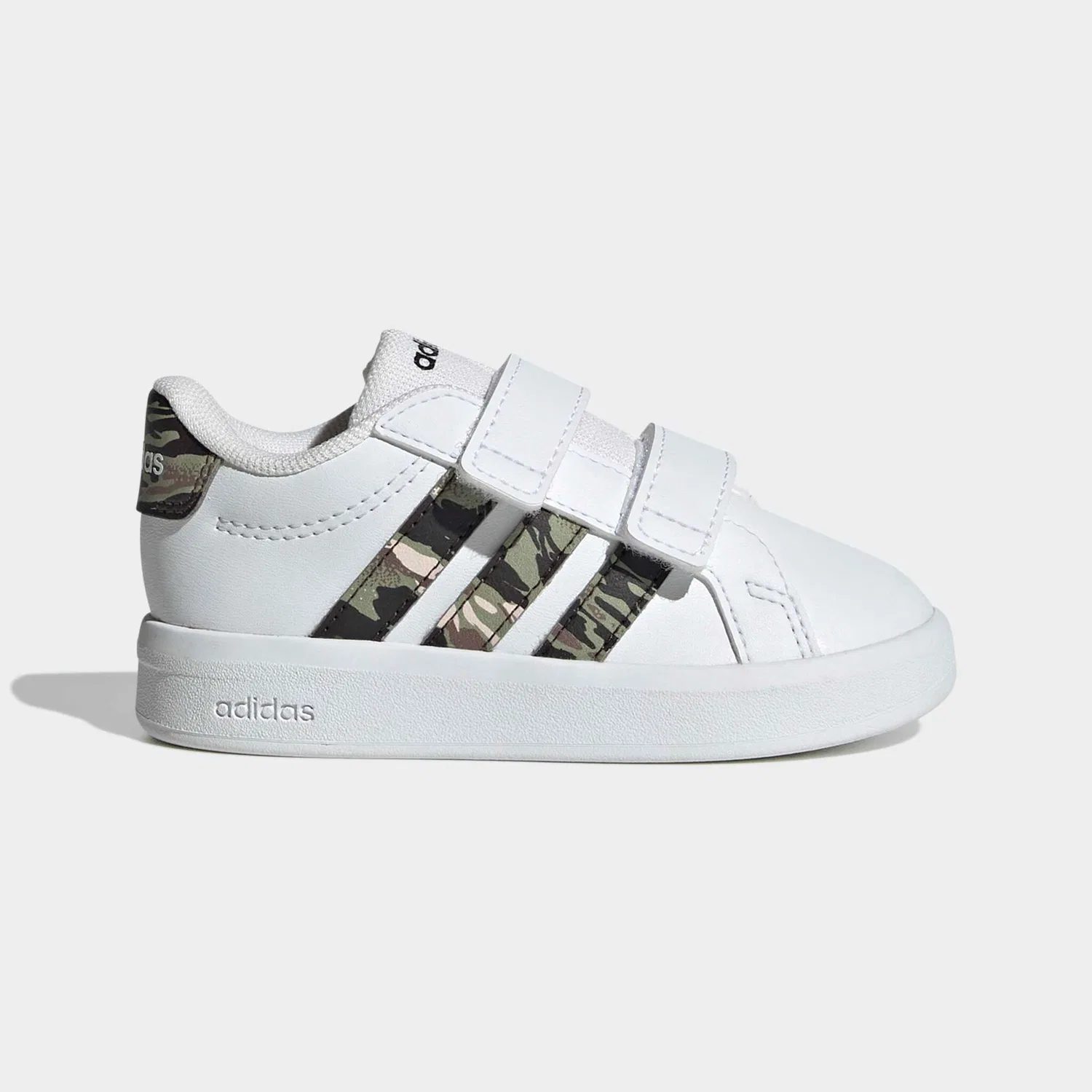 Детские кроссовки с липучками Adidas Sportswear, Cloud White/Tent Green/Core Black — фото 2