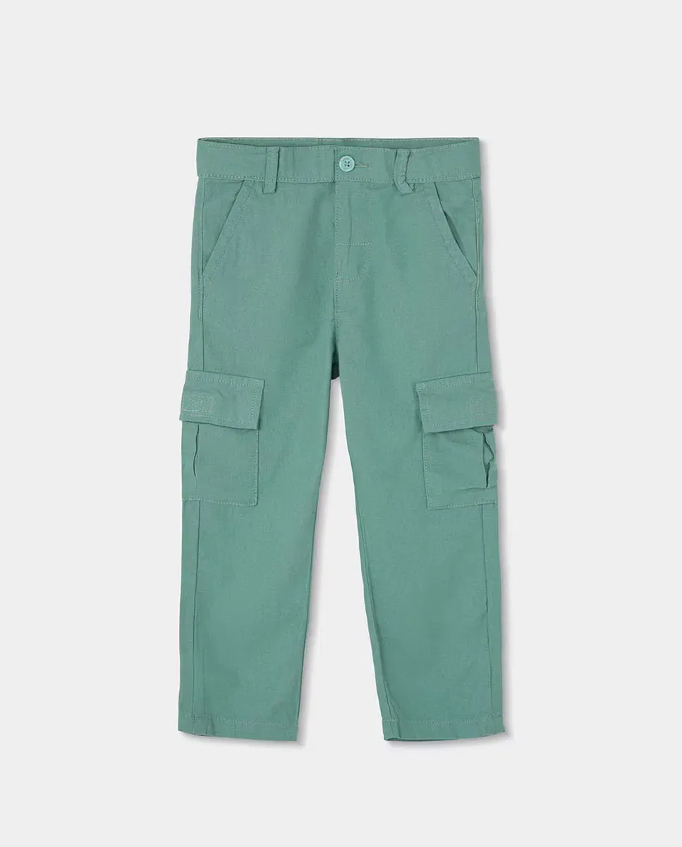 Детские брюки для мальчиков из льна Pantalón lino de niño Boboli, Indigo Blue