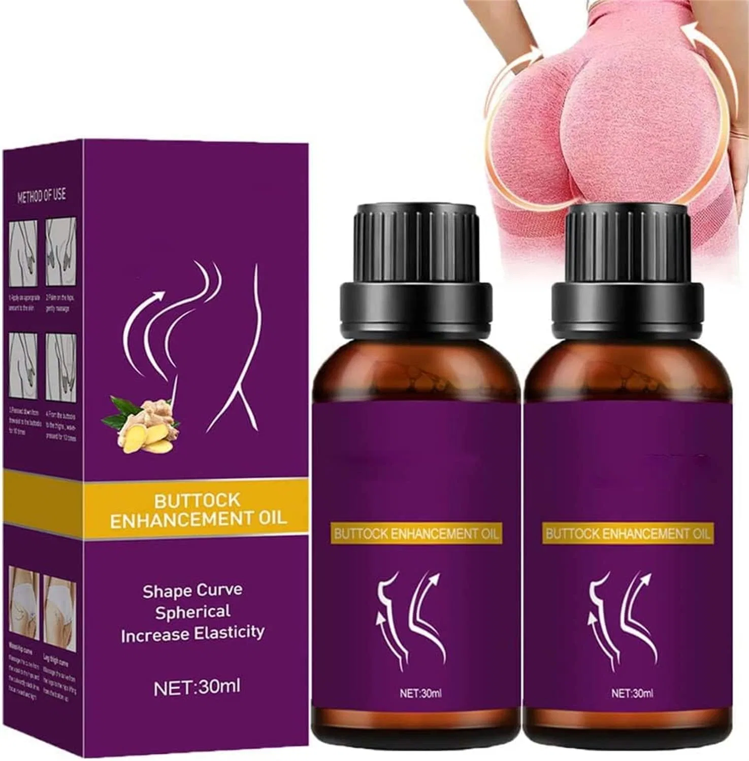 Масло для подтяжки ягодиц, Pelinuar, 2 шт, 30 мл, Pack of 2