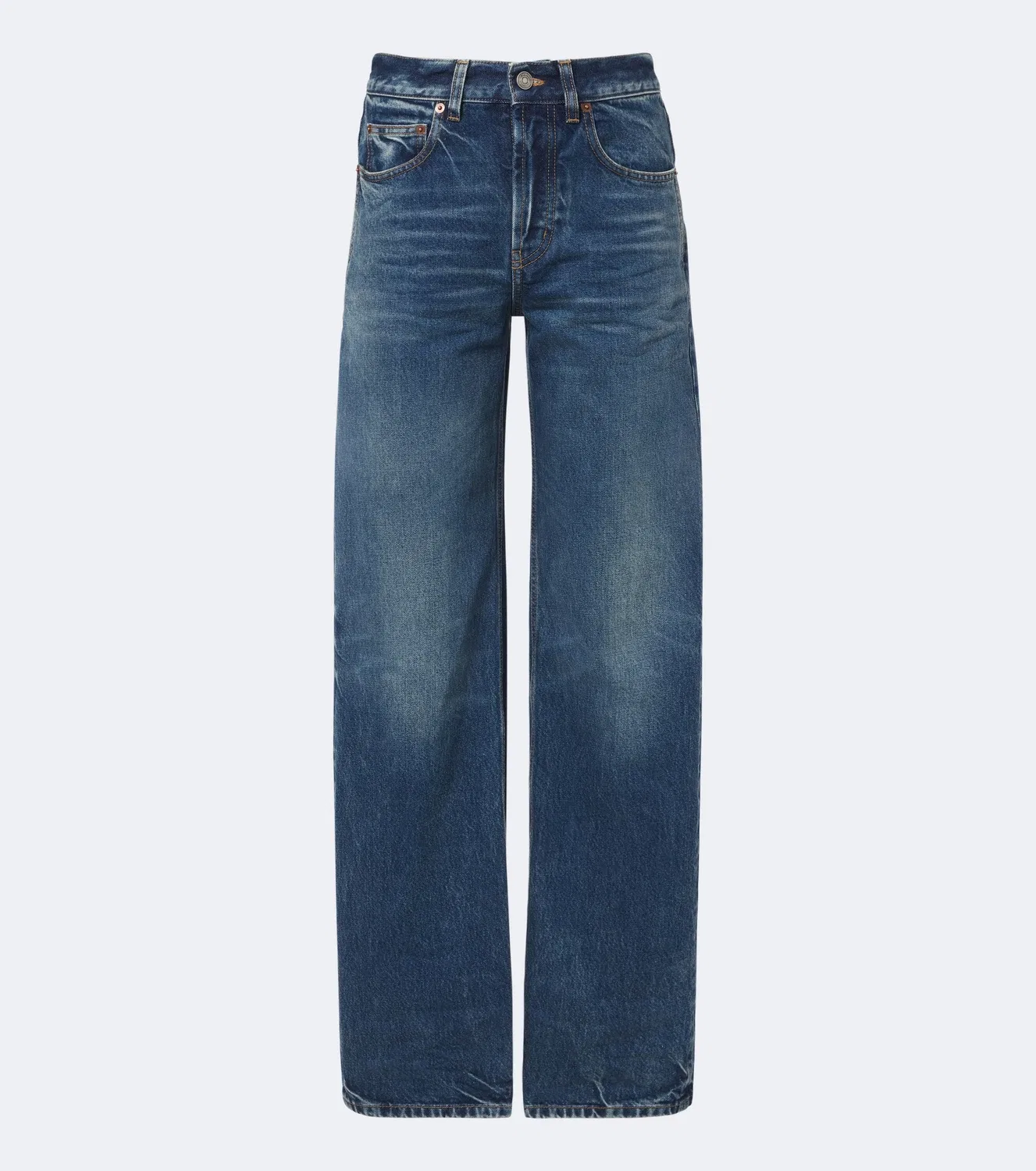 Широкие джинсы Saint Laurent, синий