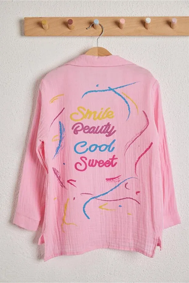 Детская рубашка для мальчиков льняная Smile kids linen shirt Katia&Bony, Pink