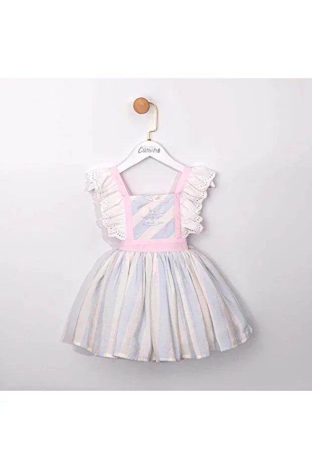 Детское платье для девочек с принтом Fairy Tale Dress Beyaz Bebe, Blue