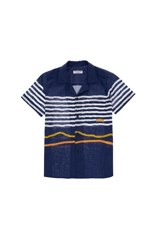 Детская рубашка для мальчиков хлопковая U.S. Polo Assn., Navy Blue
